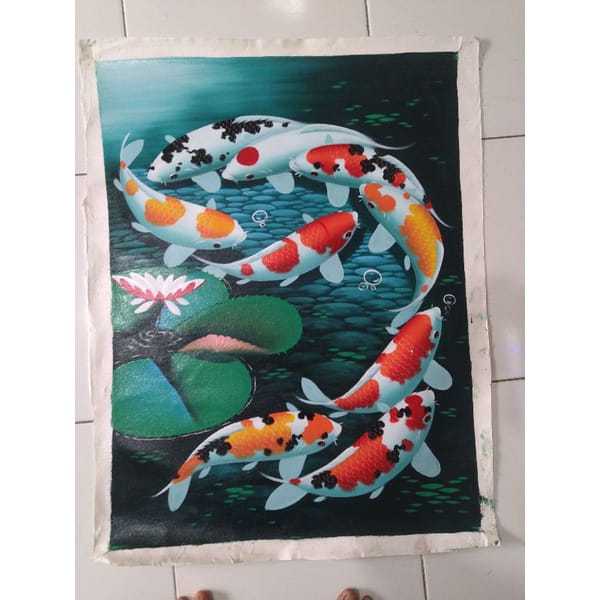 Lukisan ikan koi angka 9