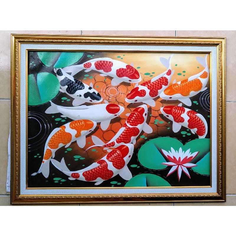 lukisan ikan koi 9 ekor