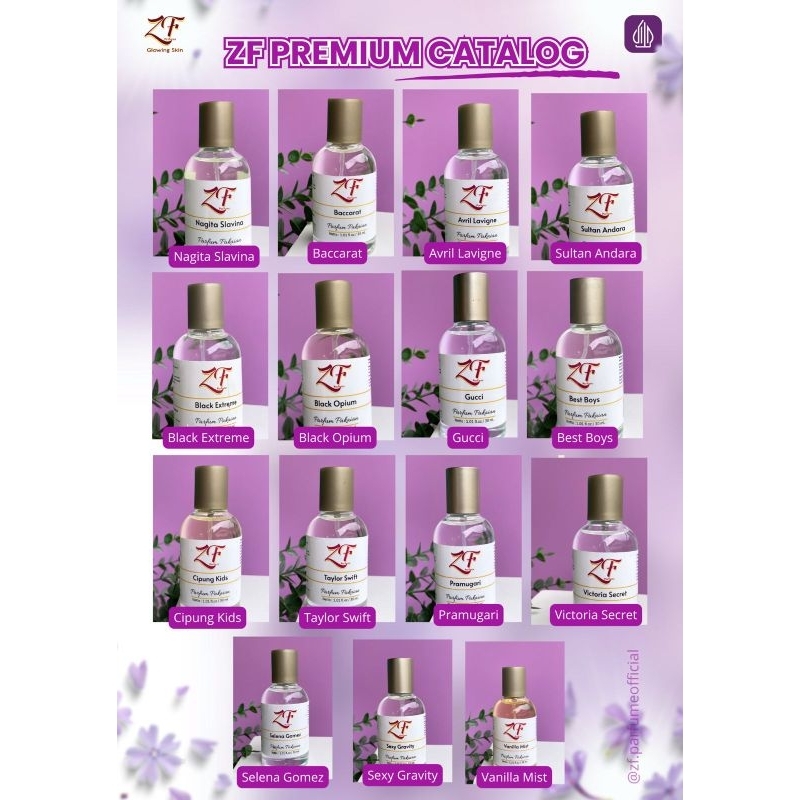 parfum zf grosir original ready untuk aroma request ready pramugari,vanila mist, Nagita,sexy gravity