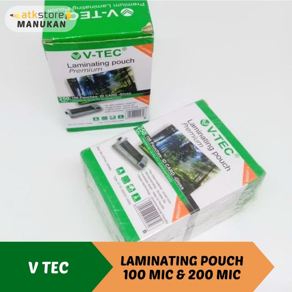 

V TEC Plastik Laminating Pouch ID Card KTP 100 250 mic