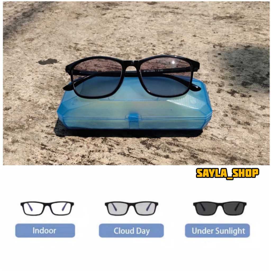 COD - Kacamata Photochromic Minus Anti Radiasi, Frem Kacamata Potochromic Pria Wanita Frem Full Kota