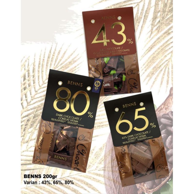 

BennsDarkChocolate/DarkChocolate/DarkChocolate80%/Darkchocolate65%/Darkchocolate43%/CoklatHitam