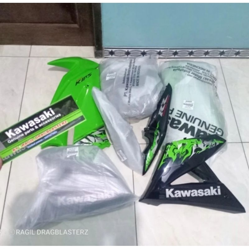 full cover body new ninja rr hijau batik 2013 original Kawasaki