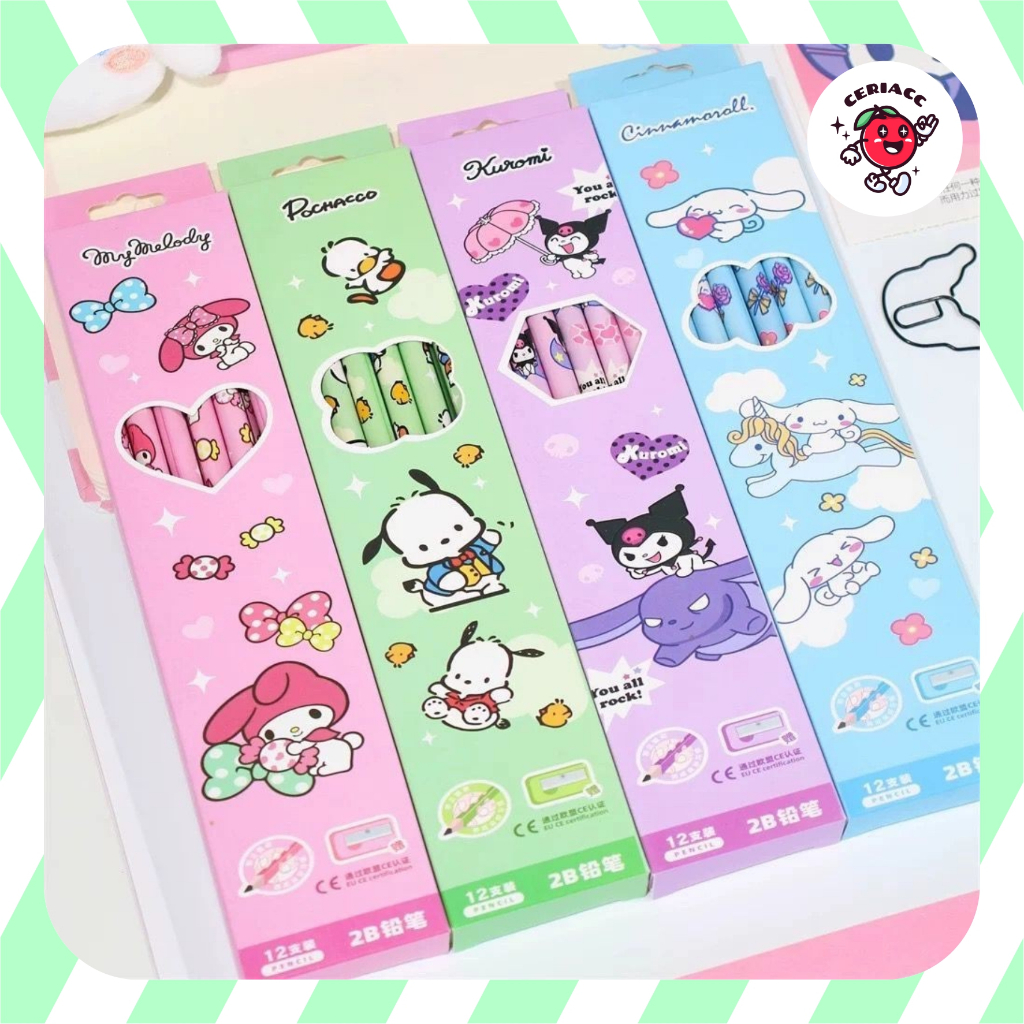 

[ATK] Pensil 2B karakter kartun lucu isi 1 lusin (12 pcs) (6)