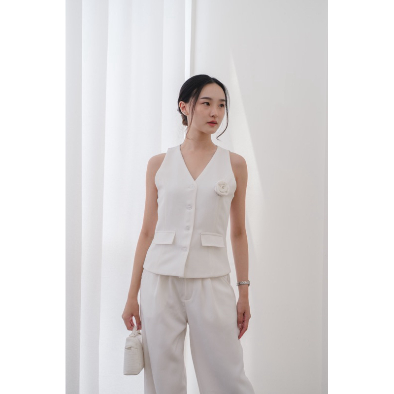 Rose Vest Top | Vest Wanita | Blouse Wanita | Atasan Wanita | Rompi Wanita | Baju Rompi Atasan Wanit