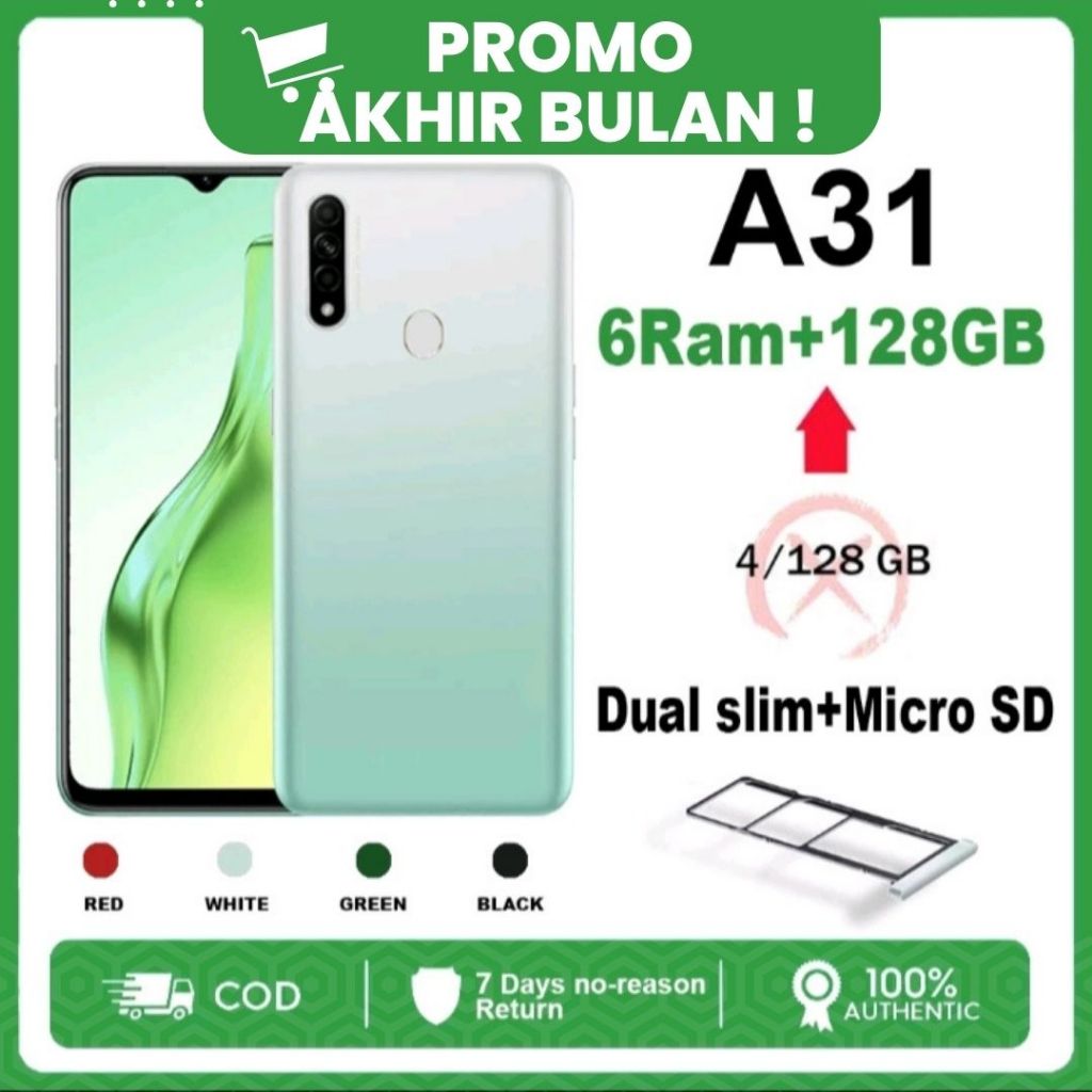 HP OPPO A31 RAM 6 128 GB (second)  murah handphone smartphone 6.5 inches 8MP+12MP kamera