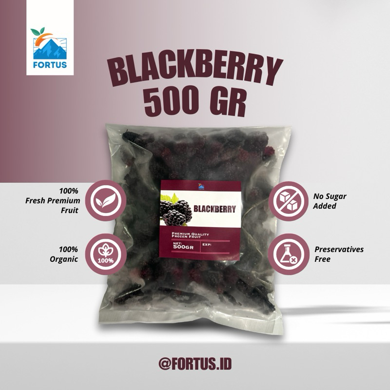

Fortus Blackberry Frozen 500gr Buah Buahan Beku