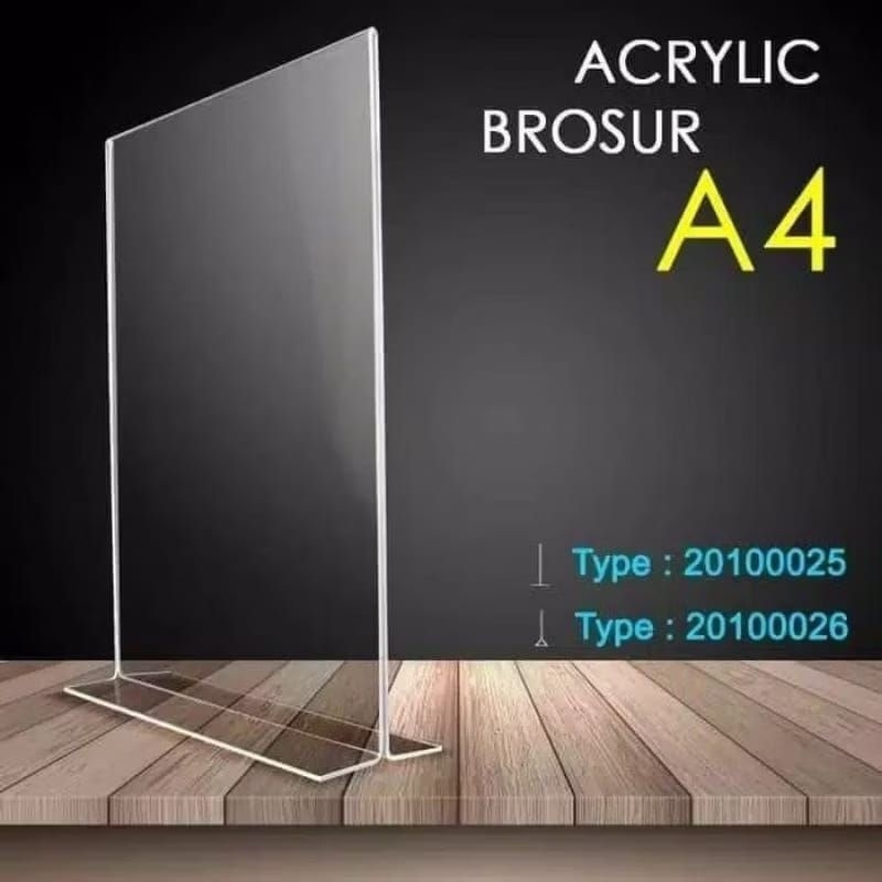 

Tempat brosur Akrilik A4/ Tent card Akrilik / Tent holder Akrilik /Akrilik QRist barcode / Stand Akrilik