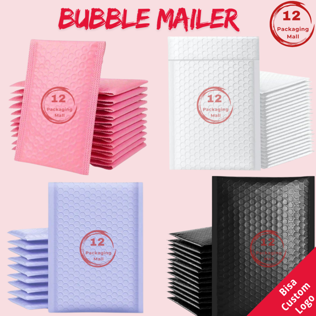 

BUBBLE MAILER PUTIH HITAM PINK UNGU (Harga per pcs) / Premium Amplop Bubblemailer Packaging Olshop