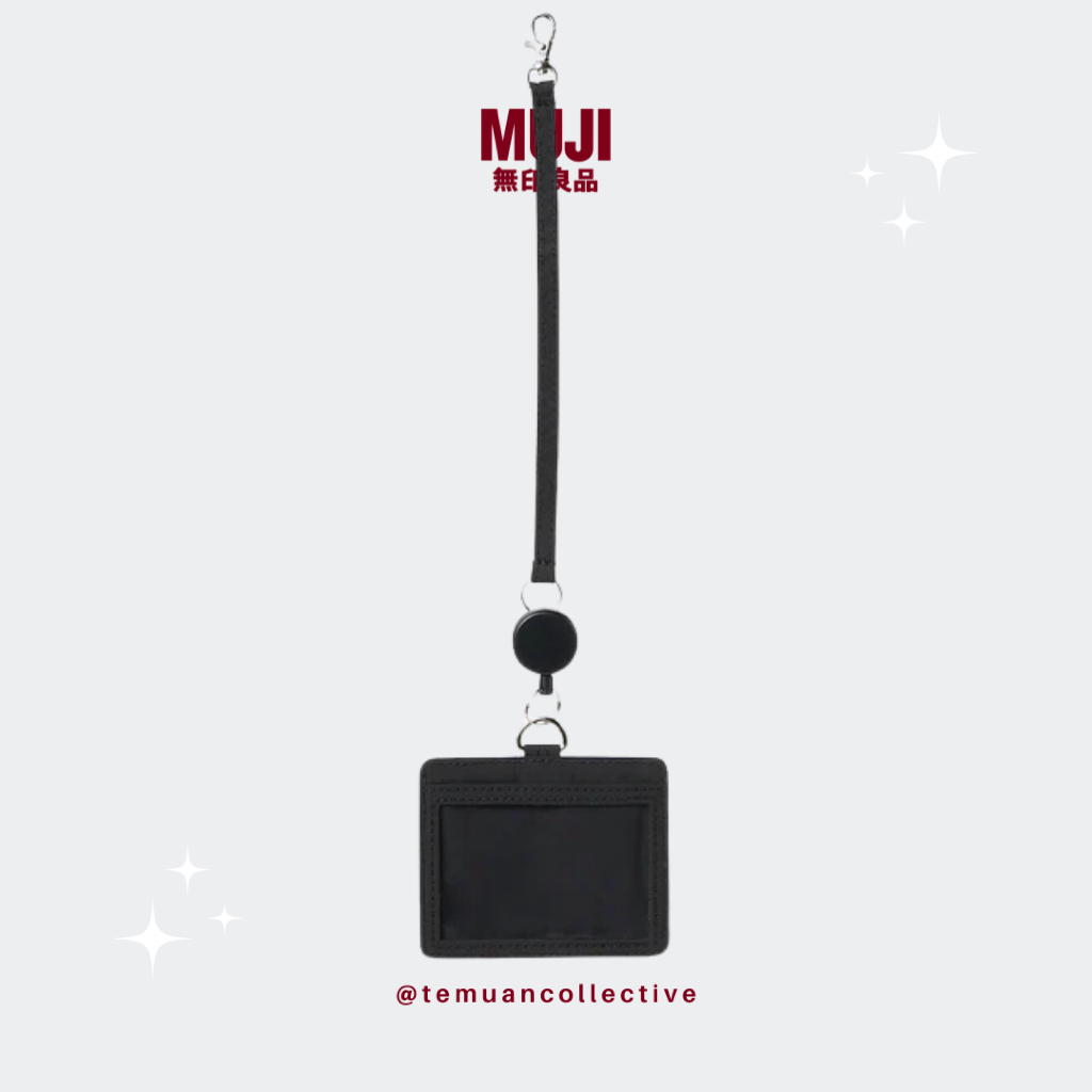 

MUJI Japan Stretchy Polyester Card Holder / Namecard Office Access Lanyard / Tali Leher Retractable Tempat Kartu Kantor Name Tags