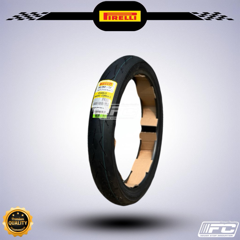 BAN LUAR PIRELLI DIABLO ROSSO CORSA 17 90/80 SOFT COMPOUND TUBLES ORIGINAL (Produksi 2025) 1 pcs