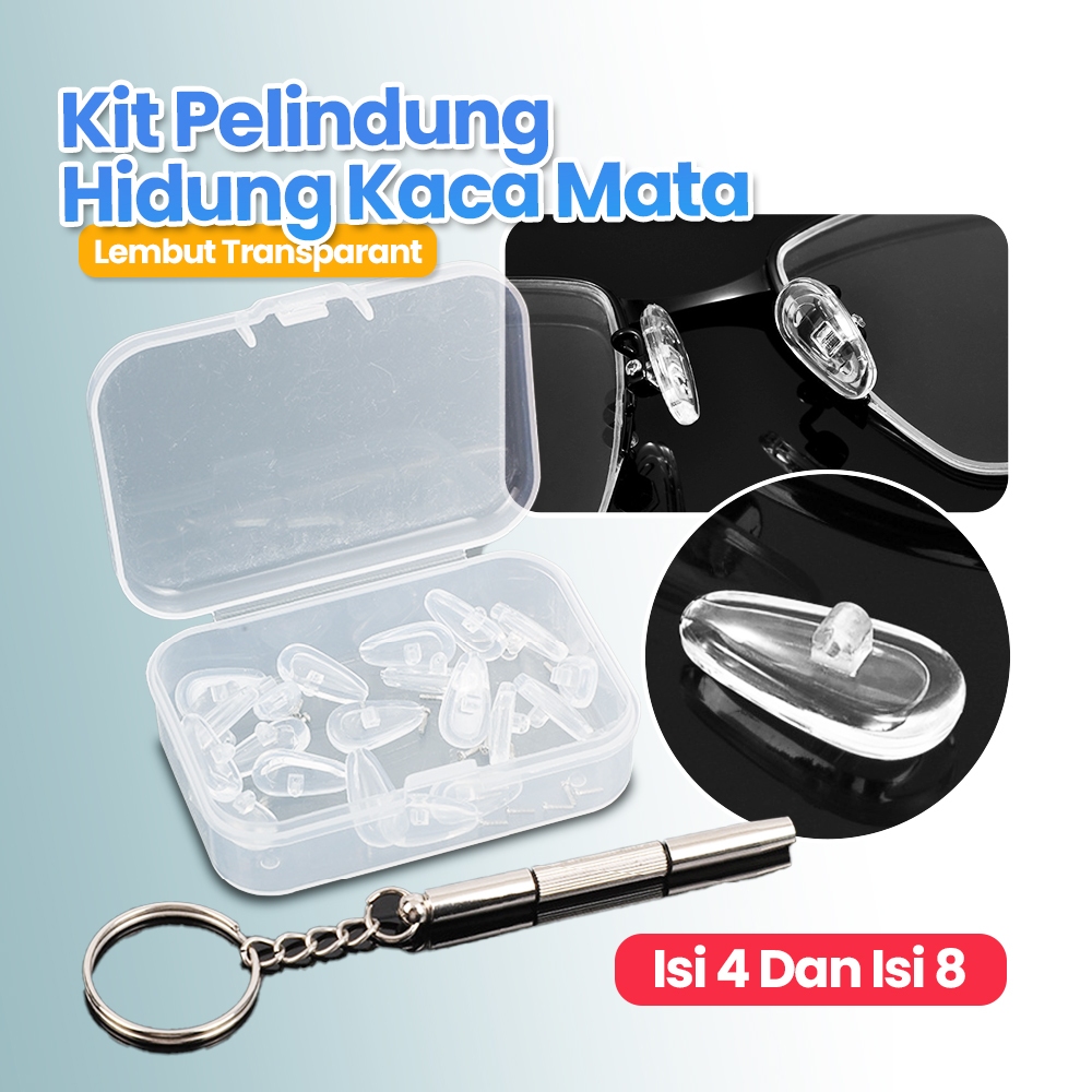 Kit Silicone Transparant pelindung Penyangga Hidung Untuk Kacamata / Bantalan Karet NOSEPAD Ganjalan