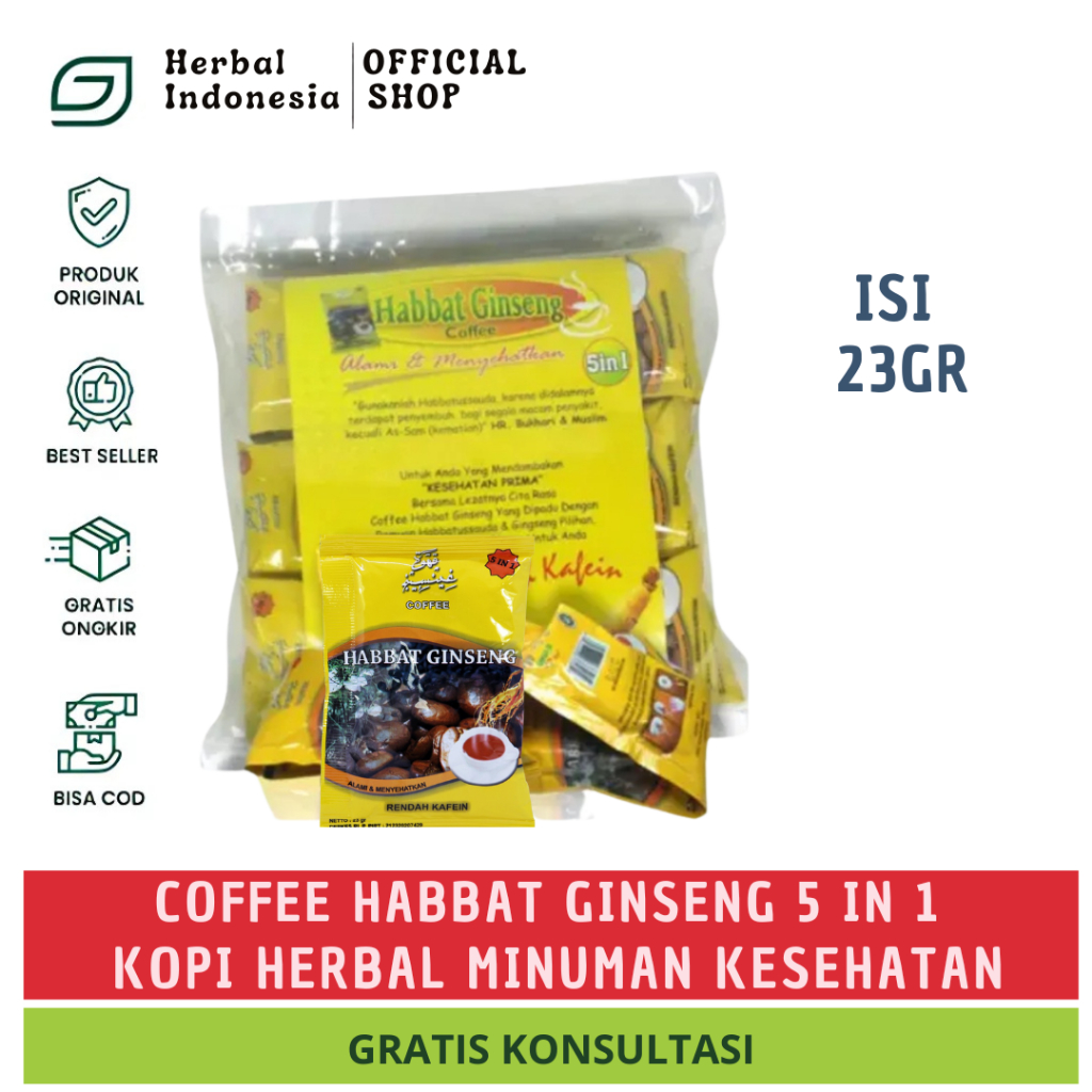 

Kopi Herbal - Habbat Ginseng Coffee 5 in 1 - Minuman Kesehatan