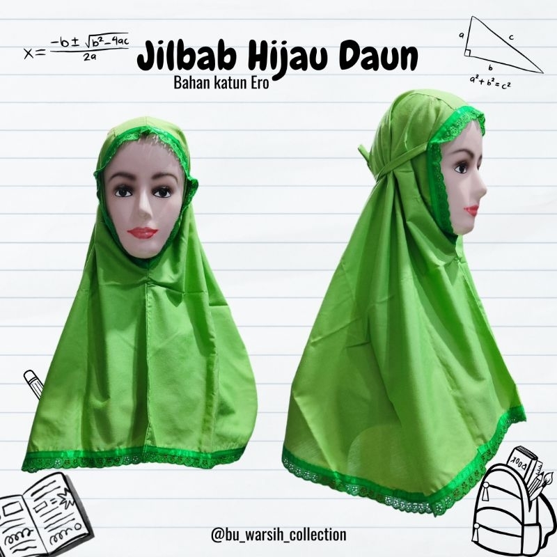 Jilbab instan SD Hijau Daun standadr