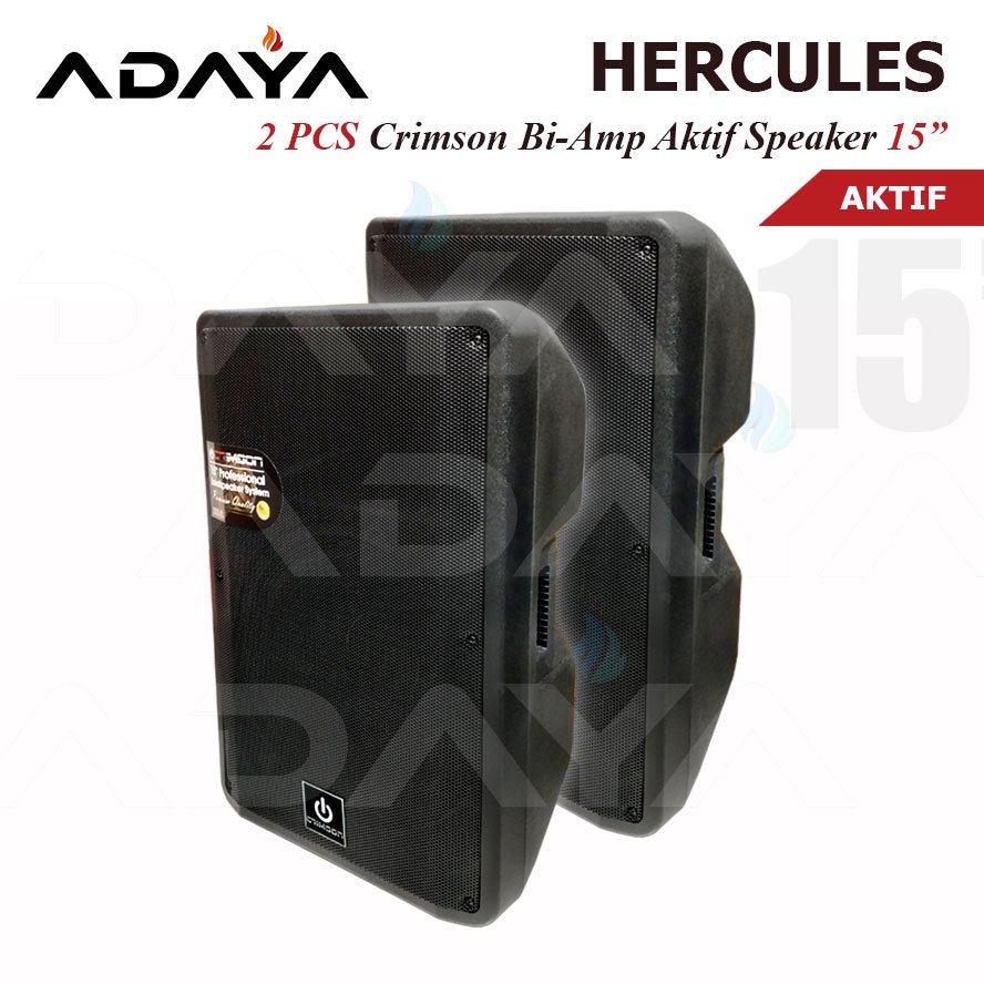 SPEAKER AKTIF 15 Inch POWER BI-AMP SUPER BASS LAPANGAN OUTDOOR CRIMSON HERCULES Bundling