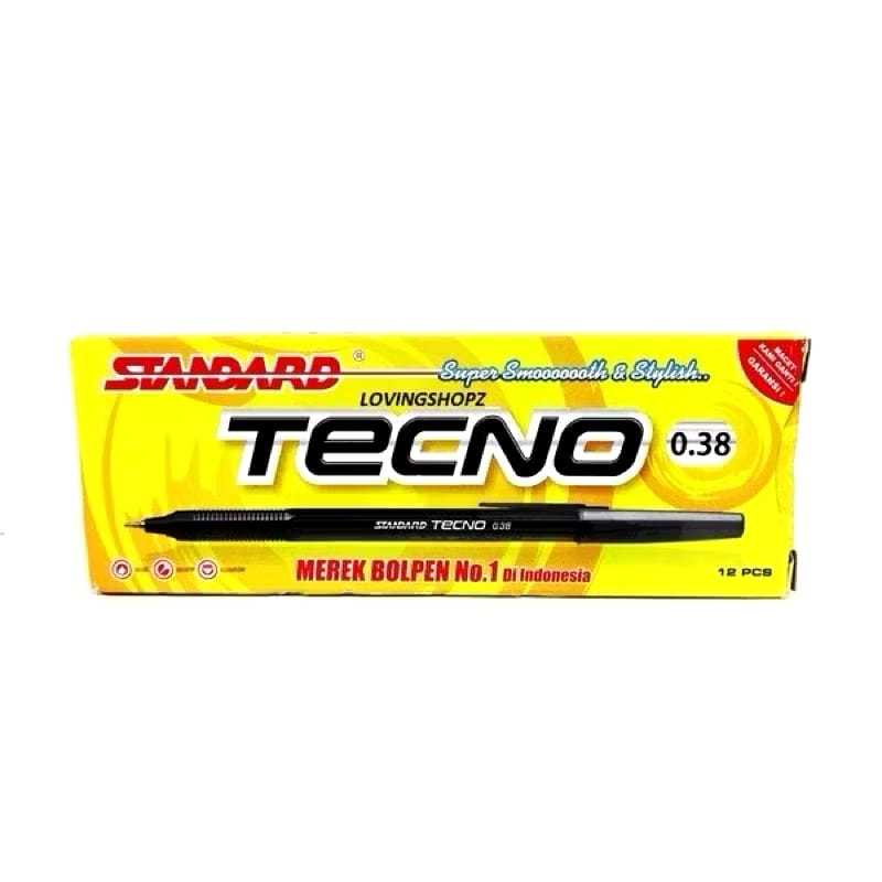 

Pulpen Standard Tecno Hitam Original 0.38