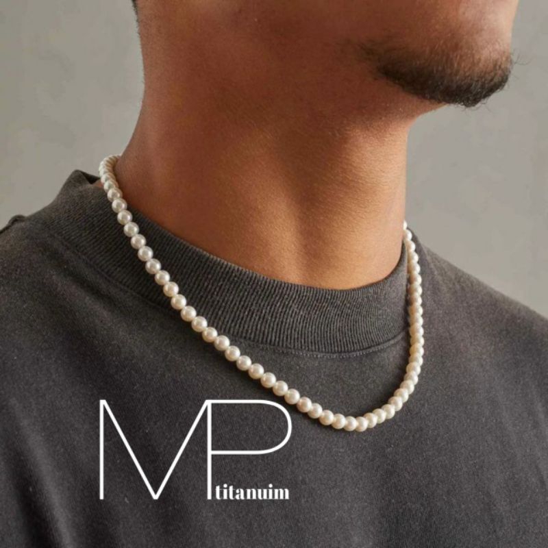 KALUNG MUTIARA ELEGAN PRIA WANITA pearl necklace