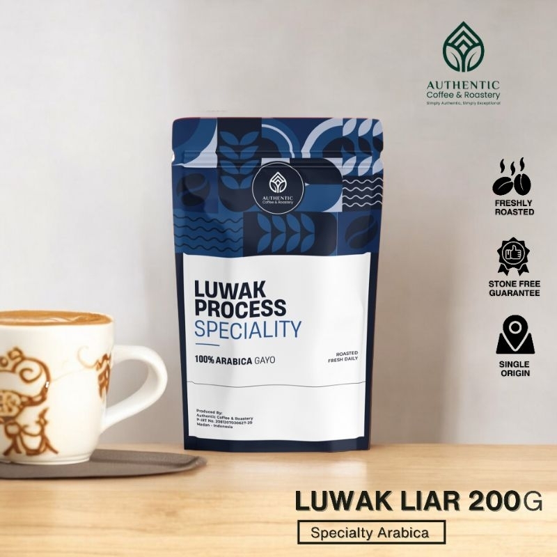 

Kopi Arabika Luwak Liar 200gr Authentic Coffee & Roastery Specialty