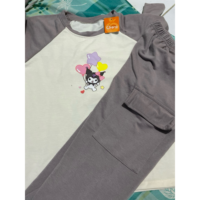 SETELAN ANAK 3-4 TAHUN CEWEK ORENZ CARGO BAHAN BABY TERRY