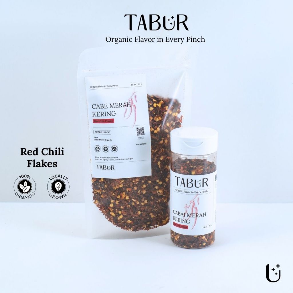 

Tabur Bumbu Dapur Organik Cabai Merah Kering (35g) - Red Chili Flakes Organic