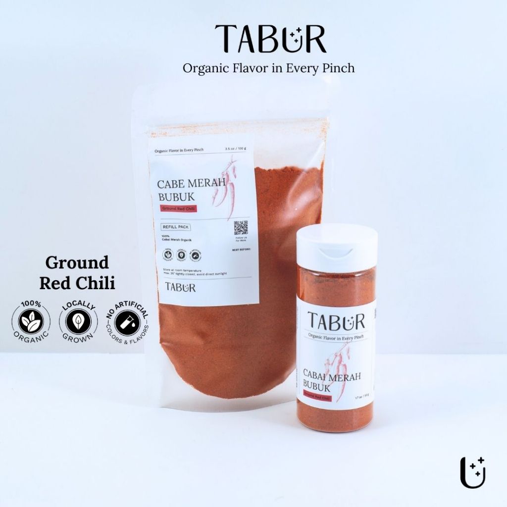 

Tabur Bumbu Dapur Organik Cabai Merah Bubuk (50g) - Ground Red Chili Organic