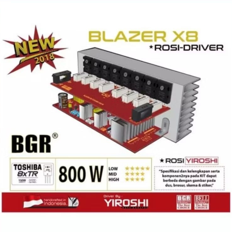 KIT POWER AMPLIFIER BLAZER X8 800W MONO YIROSHI BGR BELL