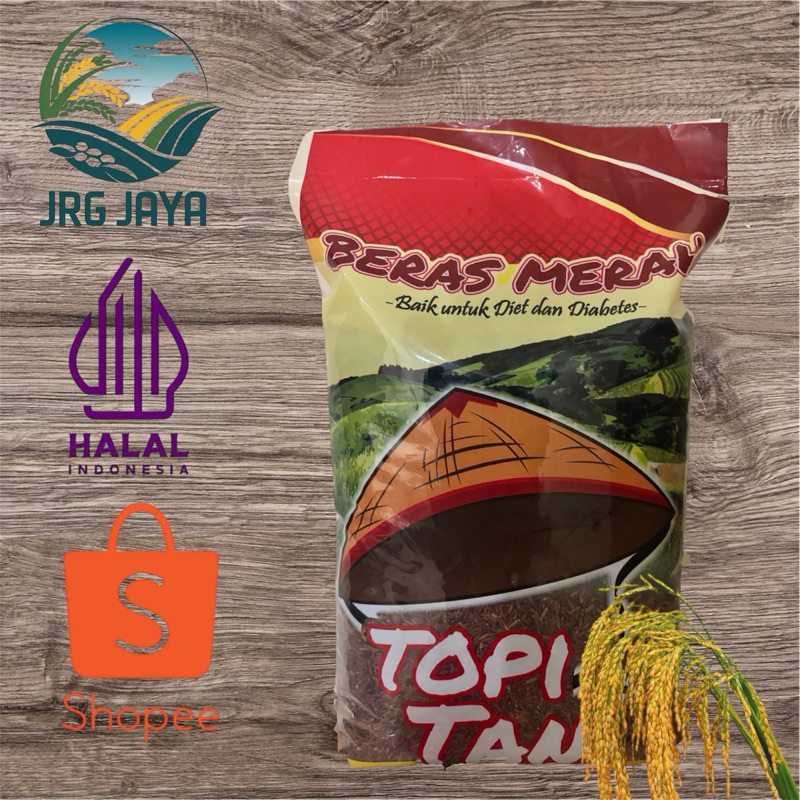 

Beras merah cap topi tani premium 5kg termurah