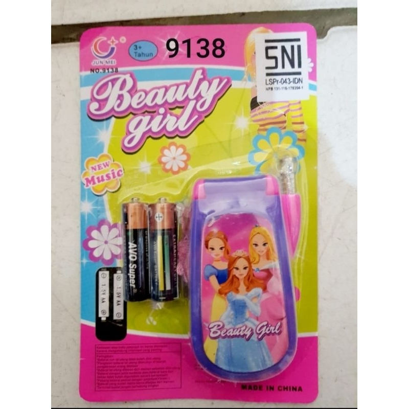 Mainan Anak HP FLIP KARAKTER BARBIE / MAINAN HP LIPAT BARBIE Pretend Play Music Lampu Telp HP Lipat 
