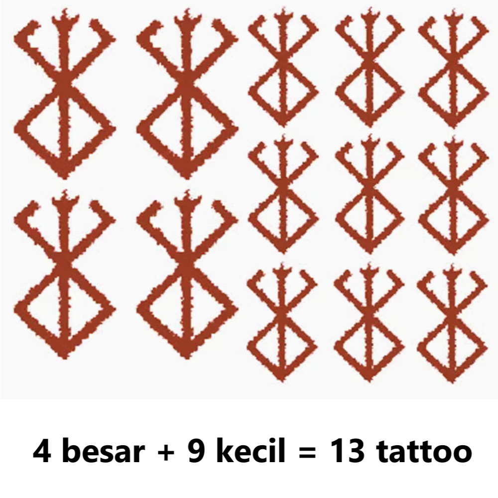 TATTOO Temporary Berserk Anime Brand of Sacrifice Tato Temporer
