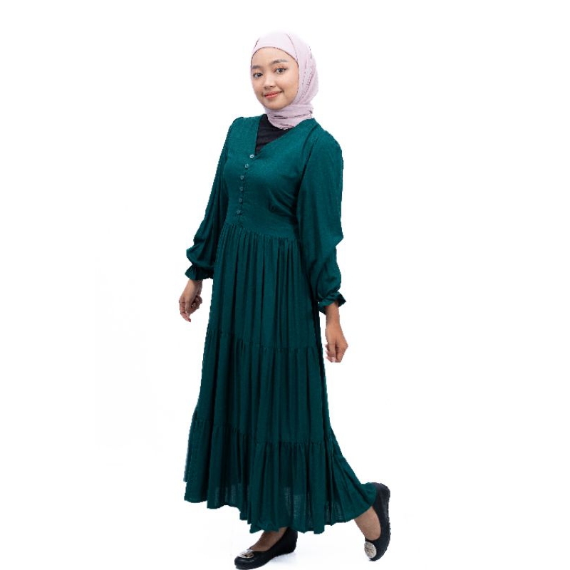 bumiilmulestari-GamisRayonHijauBotol-FashionWanita