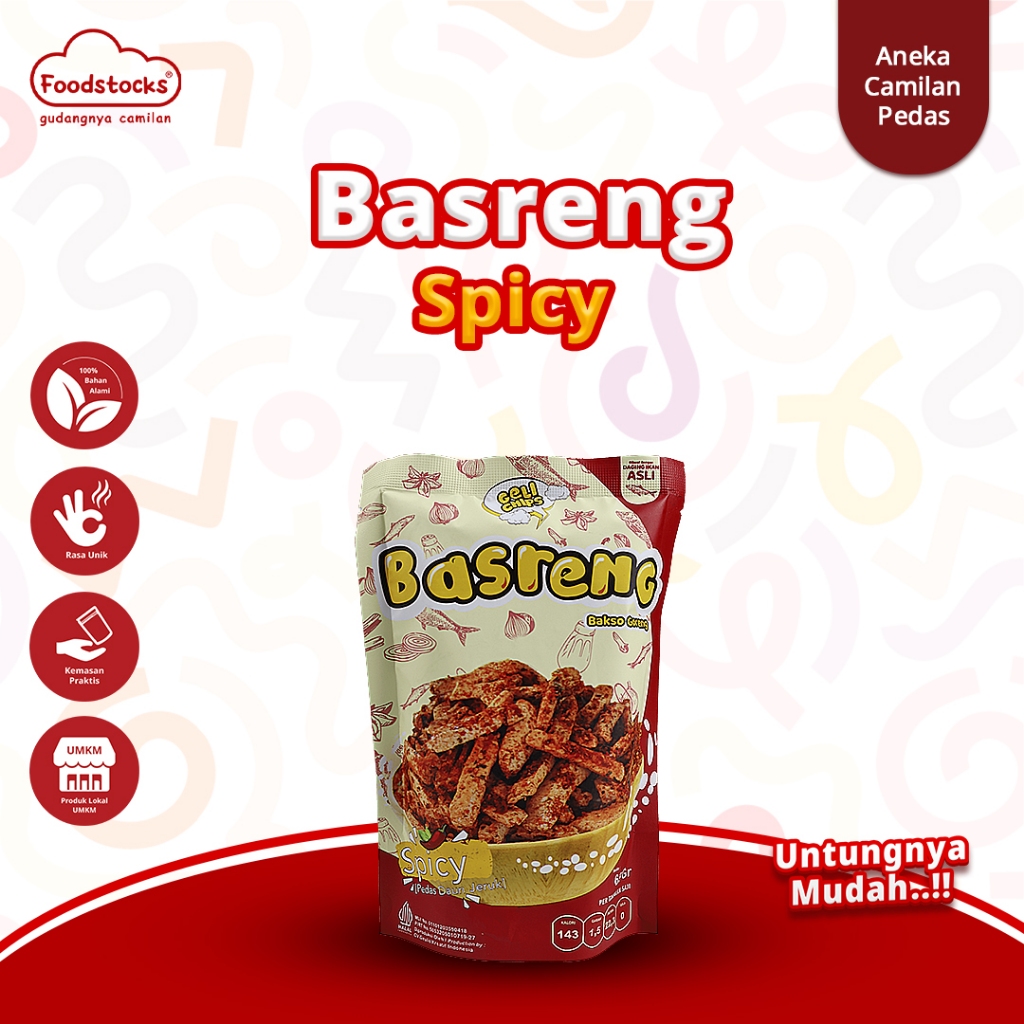 

Geli Chips - Basreng Spicy Pedas Gurih Daun Jeruk (Bakso Goreng) 65gr