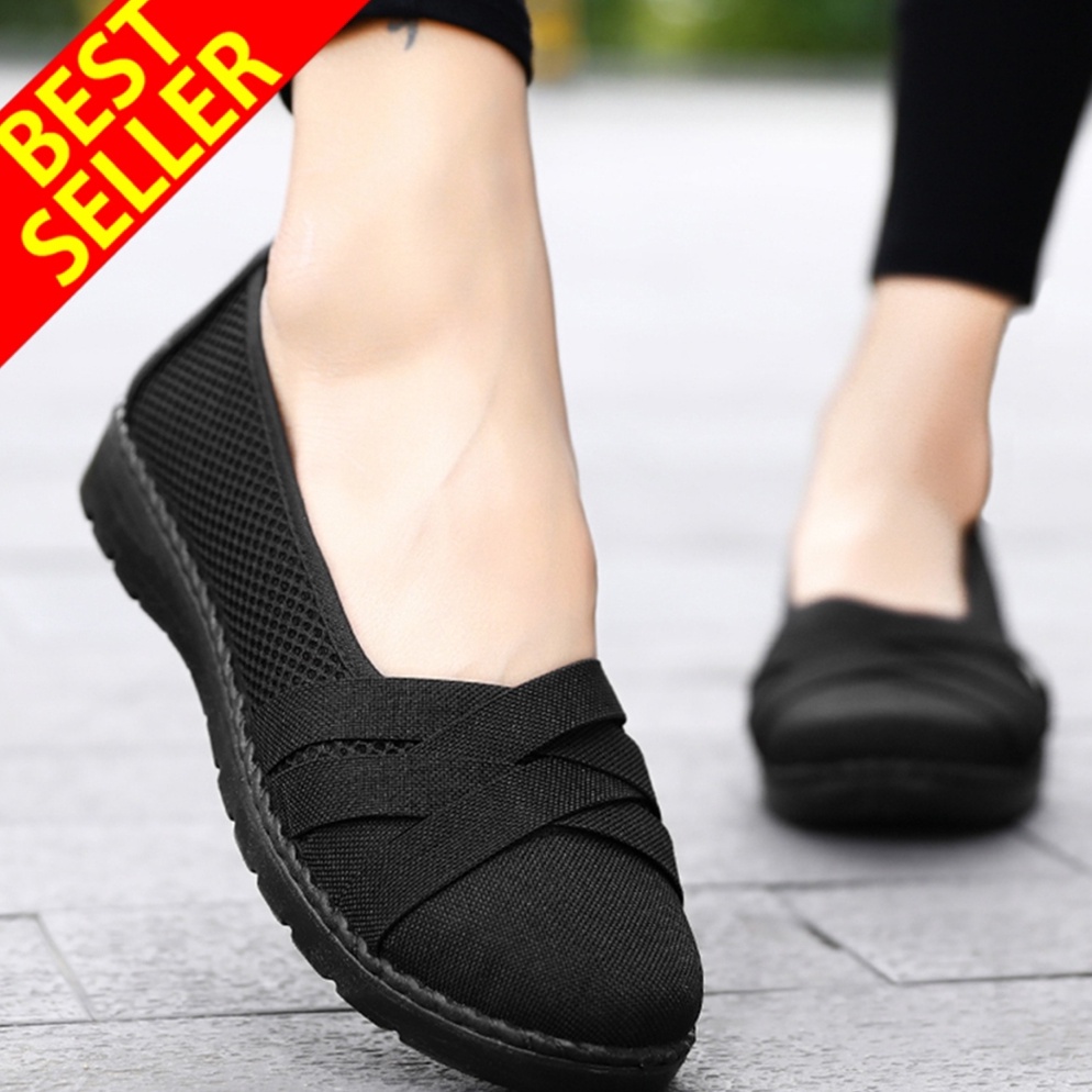 HARGABERSAHABAT QINGSHUI Fashion Wanita Flats Wanita Sepatu Karet Untuk Wanita Sepatu Kasual Yang Ny
