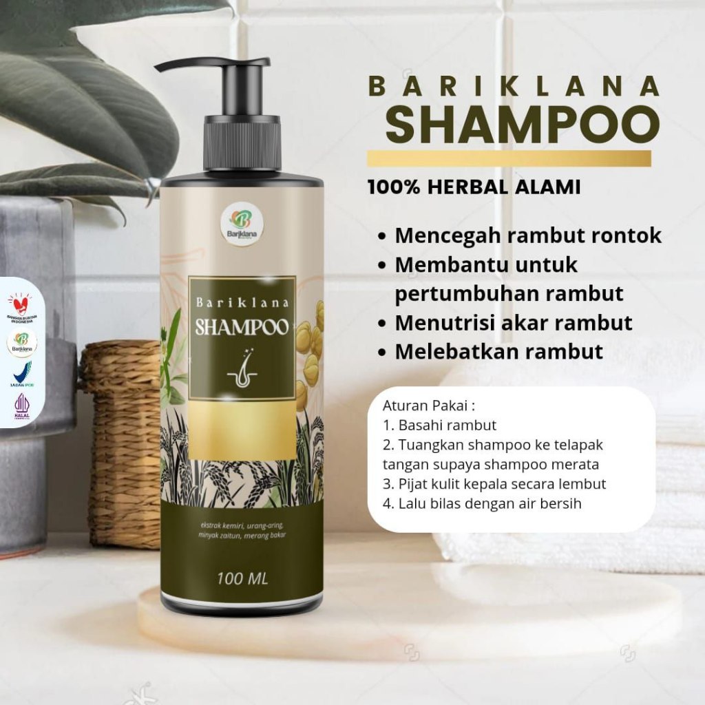 Shampoo Kemiri Hitam 100 ml - Shampoo Pemanjang Rambut Menghitamkan Rambut Anti Ketombe Kemiri Bakar