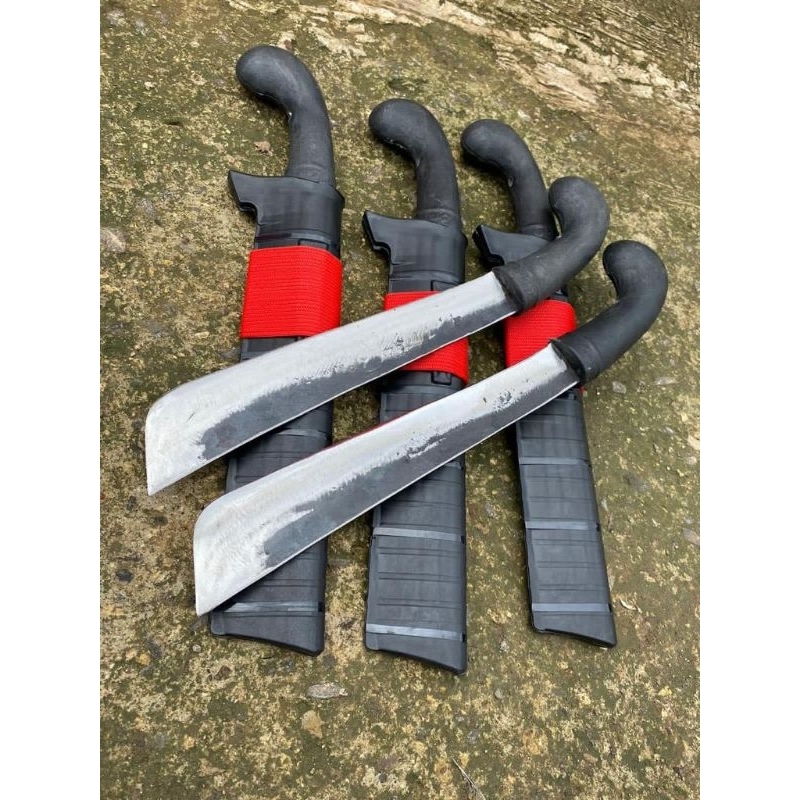 Alat Berkebun  Bedog Gagang Karet Baja Banten   Pisau Cacah Daging