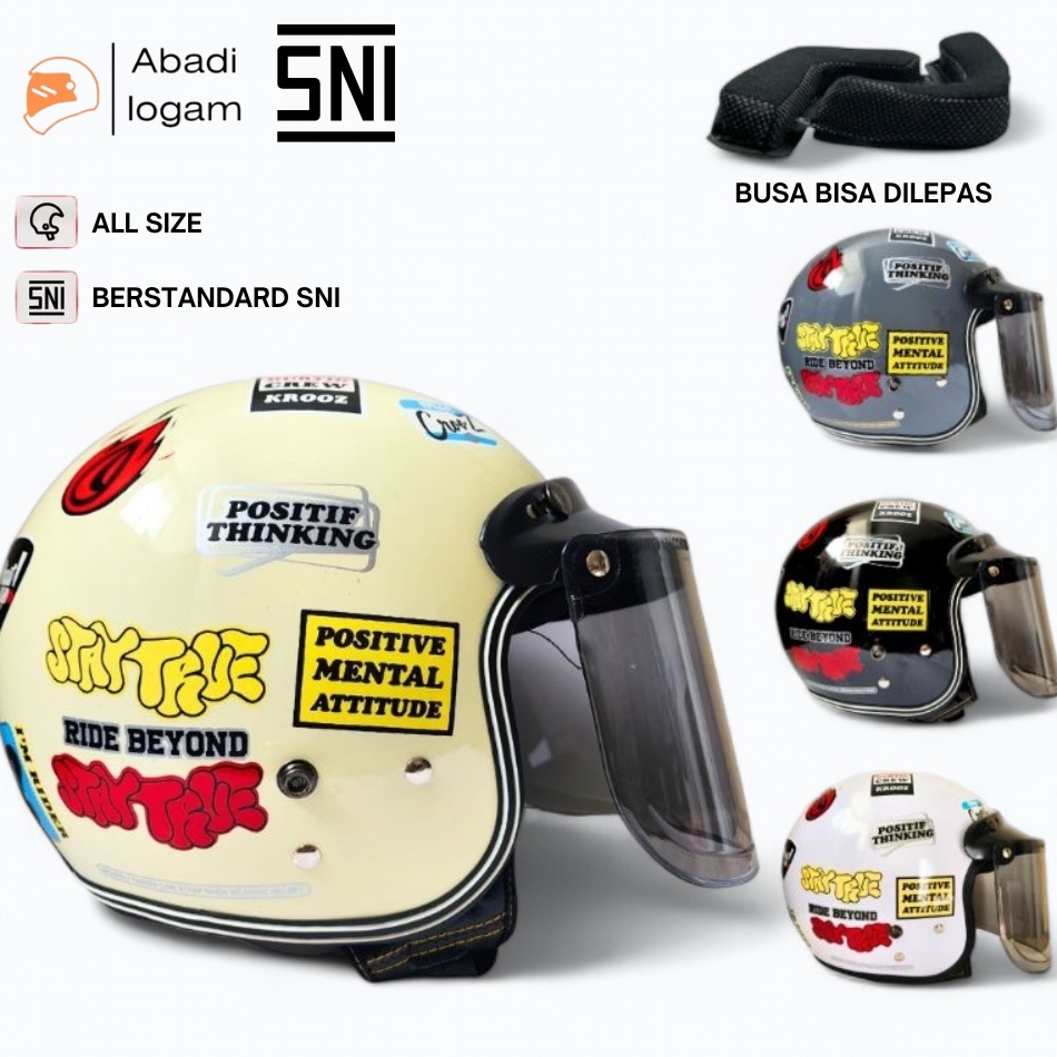 TOPSALE BIVI Helm Bogo Retro Classic  Tampilan Gaya Nuansa Retro