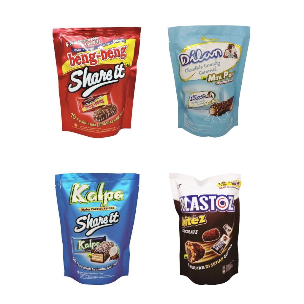 

Camilan Makanan Ringan Snack Party Pack Delfi Bar 10 x 8 Gr, Beng Beng Share It 10 x 9.5 Gr, Kalpa Cokelat Kelapa 10 x 9 Gr, Blastoz Bite 10 x 8 Gr, Treat Cloud 9 Crunchy 10 x 8 Gr, Dilan 10 x 9.5 Gr, Beng Beng, Kalpa Festive isi 30 pcs