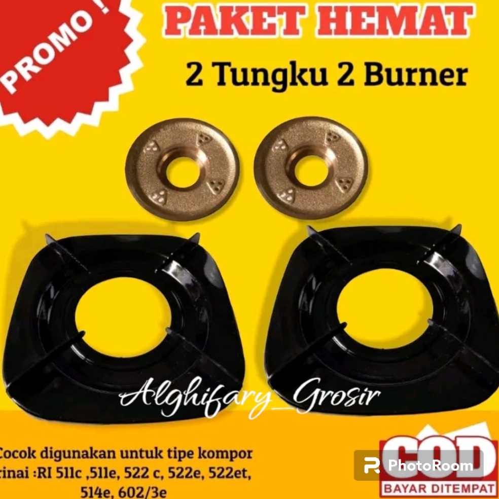Lariza TERMURAH Paket 2 Set Tatakan Tungku Kompor Gas Rinnai Kaki 4