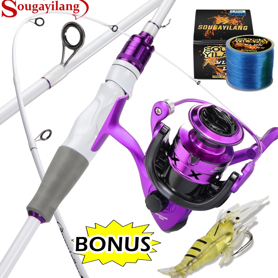 Modern Sougayilang Joran Pancing Set 18cm 51LB 17Joran UL Carbon Pancingan Set Lengkap