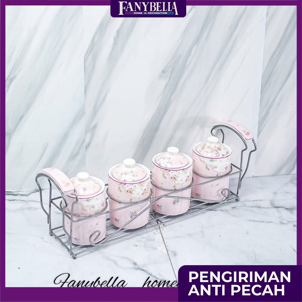 Tempat Bumbu Keramik Dapur  Set Aesthetic Prasmanan Shabby Chic FANYBELLA