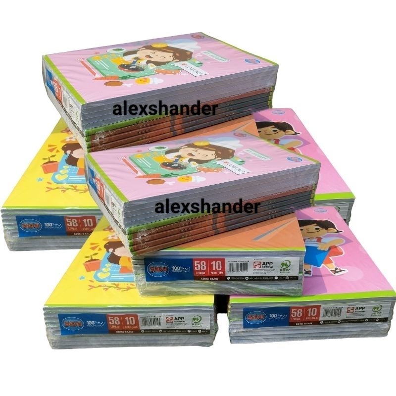 

buku tulis sidu sinar dunia isi 58 lembar/1 pack 10 buku
