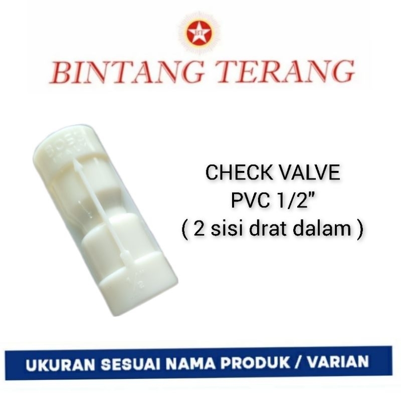 Tusen klep pvc 1/2" / check valve pvc 1/2" / tosen klep pvc 1/2"