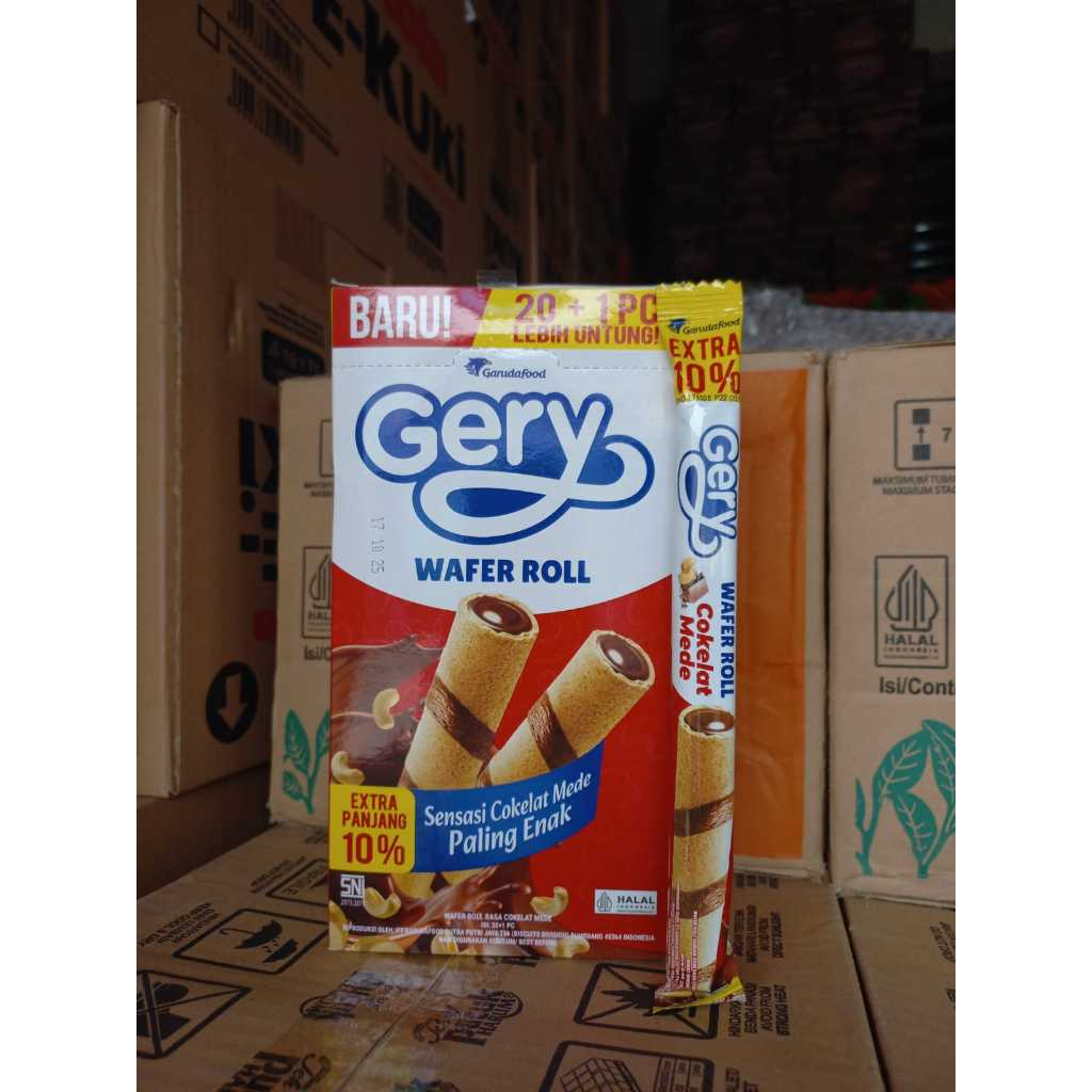 

pcs gery wafer roll 16,5 gram 1 box isi 20 + 1 pcs