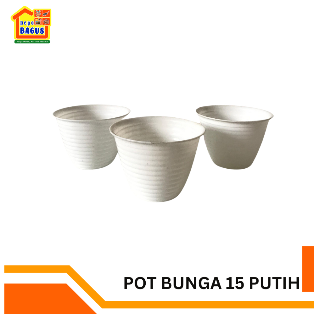 Pot Bunga Goccie 15 Putih, Pot Bunga Plastik, Pot Bunga Mini