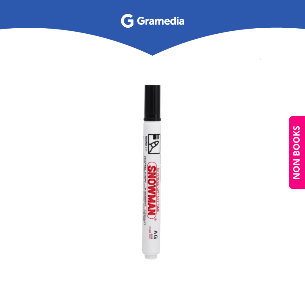 

Gramedia Depok - Snowman Spidol Permanent Marker Ag-12 Warna Hitam