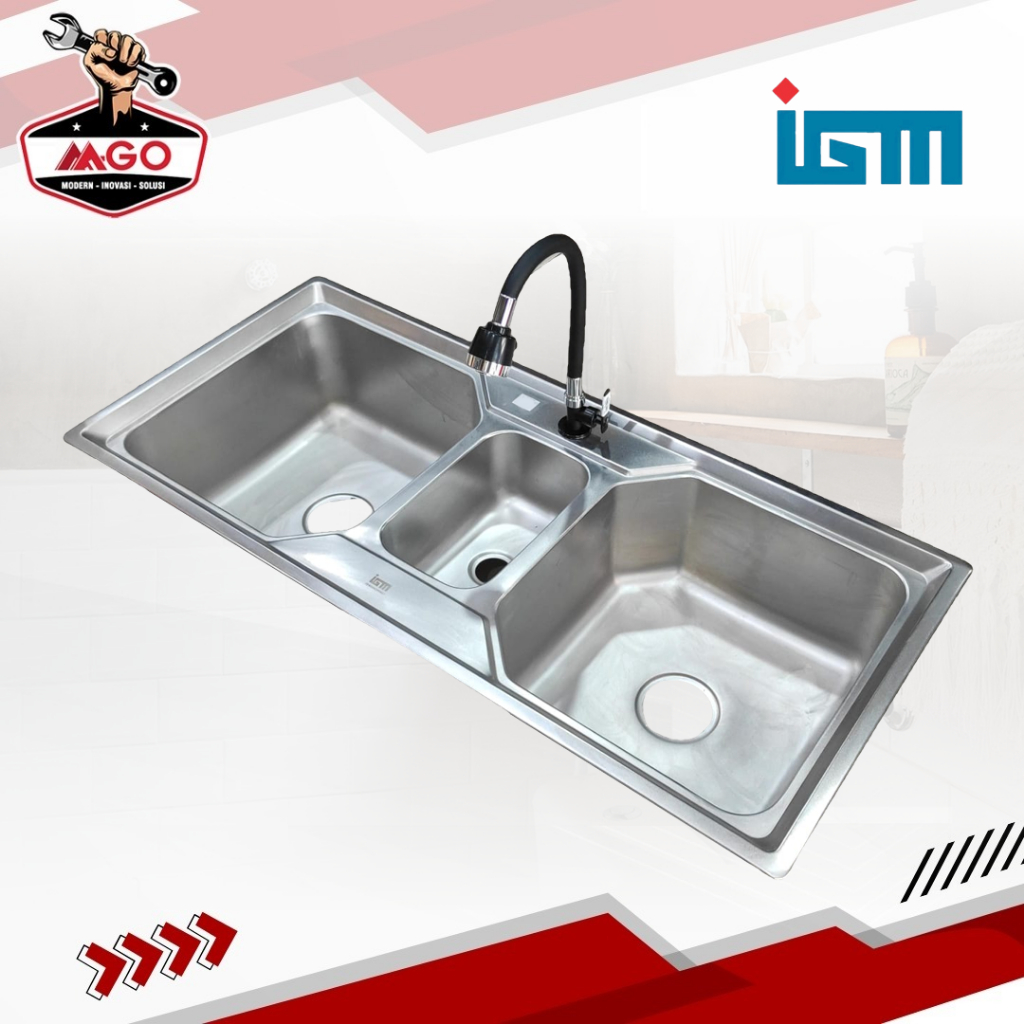 Kitchen Sink / Bak Cuci Piring Stainless IGM IB-010 (Tiga Bak)