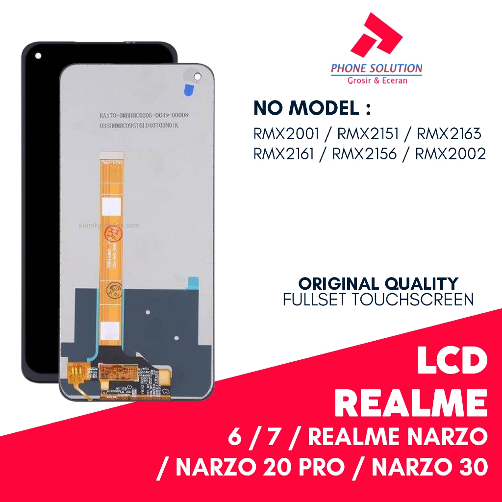 LCD Realme Narzo RMX2002 / LCD Realme 6 / Realme 7 / Narzo 20 Pro / Narzo 30 ORIGINAL 100% - Garansi