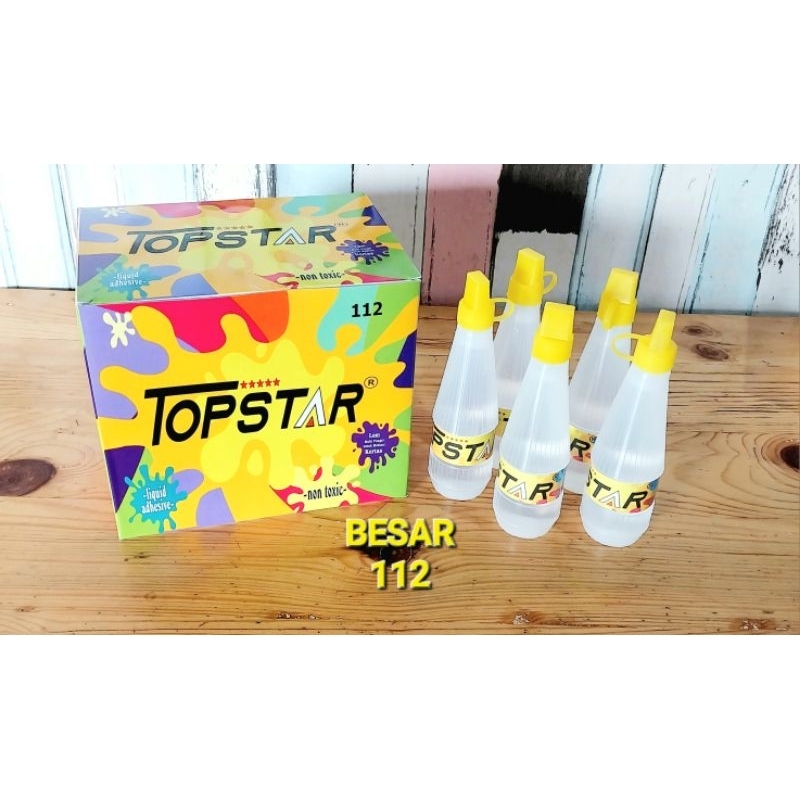 

LEM CAIR TOPSTAR / KECIL 111 22ml ISI 24 PCS / BESAR 112 75ml ISI 12PCS