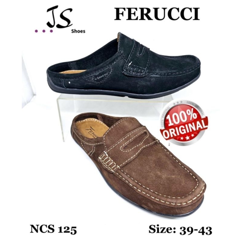 FERUCCI NCS 125 - SEPATU SANDAL SLOP NOBUCK PRIA DEWASA MERK FERUCCI ORIGINAL