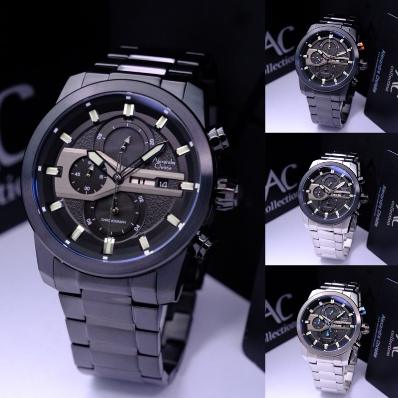 JAM TANGAN PRIA ALEXANDRE CHRISTIE AC 6562 AC6562 ANALOG CHRONOGRPAH ORIGINAL