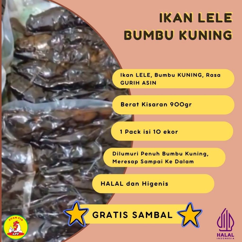 

Ikan LELE Bumbu KUNING - GRATIS SAMBAL!!!